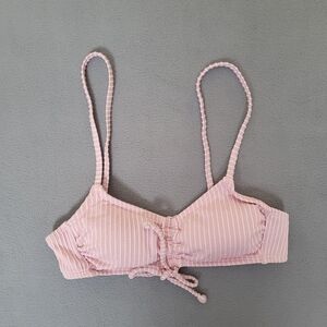 Xhilaration Juniors' Metallic Ribbed Cinched Bralette Bikini Top, Small